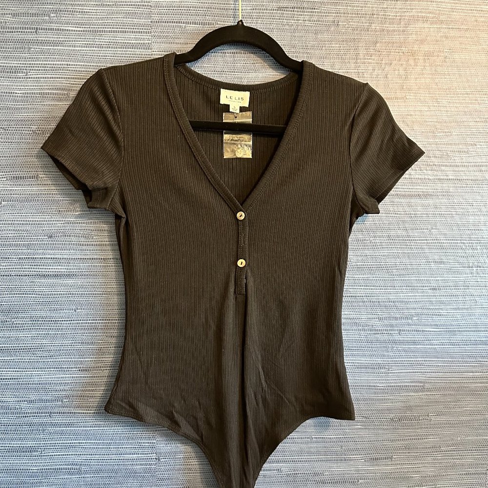 Le Lis Black Button down Bodysuit